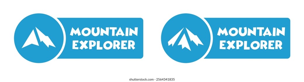 Mountain explorer icon. Peak logo. Summit icon, vector illustration