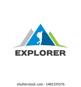 mountain explorer outdoor activity logo 