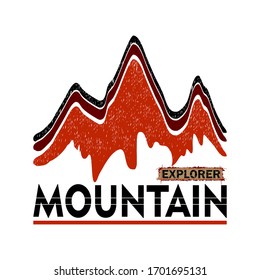 Bergforscher, Slogan-Typografie für Druck, T-Shirt, Bekleidung, Bekleidung, Vektorillustration
