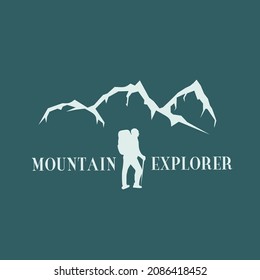 mountain explorer vector illustration, suitable for the mountaineering community, etc.