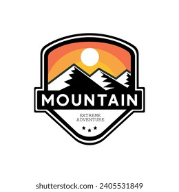 mountain extreme adventure logo vector