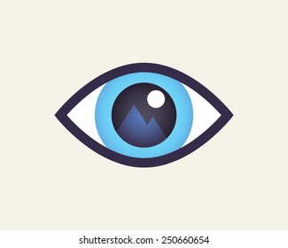 Mountain eye. Abstract icon.