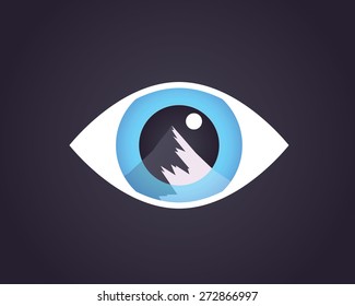 Mountain eye. Abstract icon.