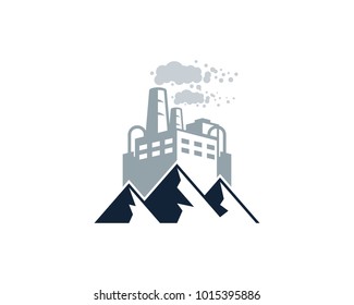 Mountain Factory Icon Logo Design Element