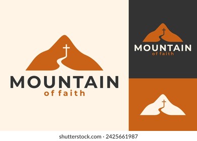 Mountain Of Faith Bible Cross Logo Design