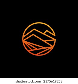 mountain farm logo vector illustration