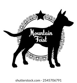 Mountain Feist dog silhouette, dog, dog breeds,  vector, silhouette, logo design, animal, illustration, icon, sign, black, pet