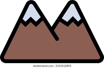 Mountain fill icon. Adventure icon set. Vector illustration isolated on white background.