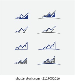 mountain finance icon logo vector