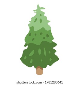 Mountain fir tree icon. Isometric of mountain fir tree vector icon for web design isolated on white background