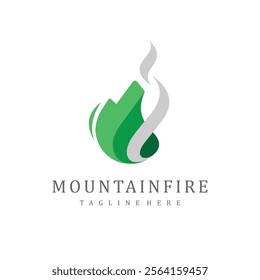 mountain fire logo, mountain logo design