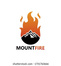 Mountain Fire Logo Template Design