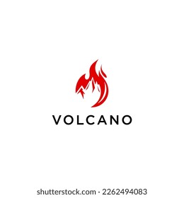 Mountain Fire Logo Template Design
