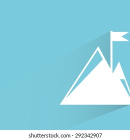 mountain and flag