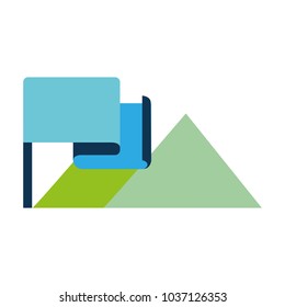 Mountain and flag design