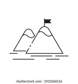 Montaña con diseño de iconos de bandera. aislado de fondo blanco. 