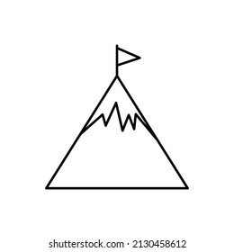 Icono de bandera de montaña ilustración de diseño vectorial