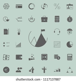 mountain with flag icon. Detailed set of Finance icons. Premium quality graphic design sign. One of the collection icons for websites, web design, mobile app on colored background