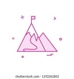 mountain flag icon vector design