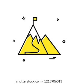mountain flag icon vector design