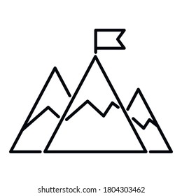 Mountain flag mission icon. Outline mountain flag mission vector icon for web design isolated on white background