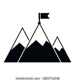 Mountain flag mission icon. Simple illustration of mountain flag mission vector icon for web design isolated on white background