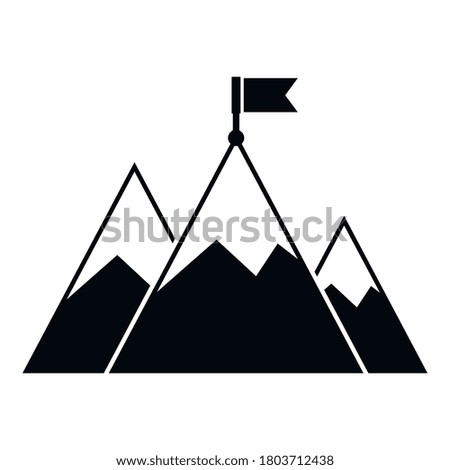 Mountain flag mission icon. Simple illustration of mountain flag mission vector icon for web design isolated on white background
