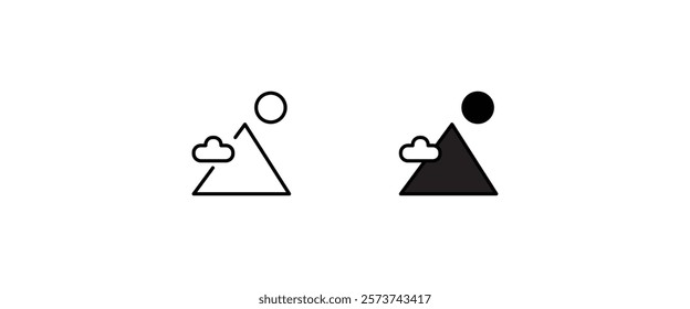 Mountain with flag on a peak Top of mountain with flag icon vector, filled Success, aim achievement, leadership, Mission, Mount, Climbing, conquered, way up, high in, Hiking, Target, Get on top design