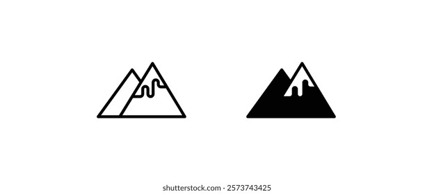 Mountain with flag on a peak Top of mountain with flag icon vector, filled Success, aim achievement, leadership, Mission, Mount, Climbing, conquered, way up, high in, Hiking, Target, Get on top design