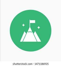 Mountain, Flag, User, Interface. Vector Icon Template background