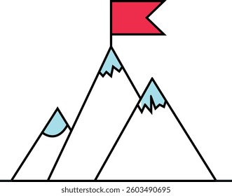 mountain flag vector design icon illustration