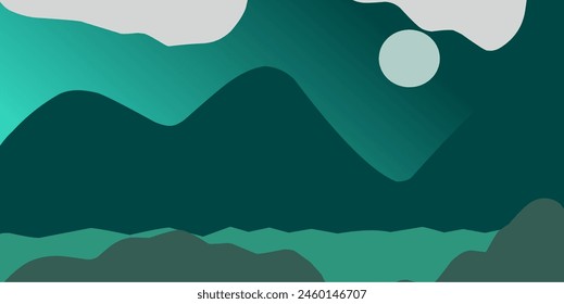 Mountain Flat Design Blaue Illustration