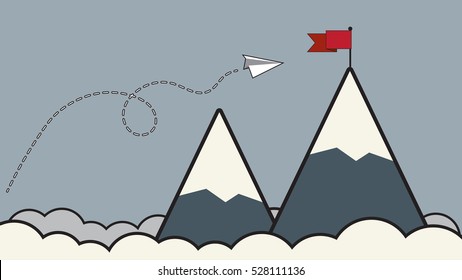 Mountain flat design concept.