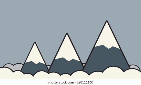 Mountain flat design concept.