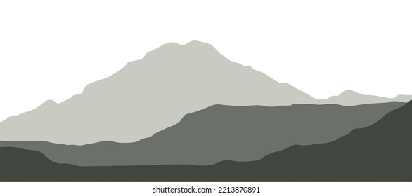 Mountain flat design landscape background vector. Minimal wallpaper.