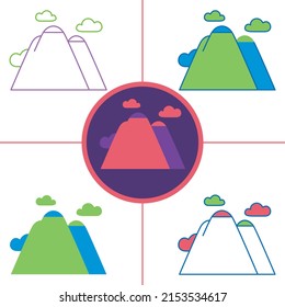 mountain in flat design style
