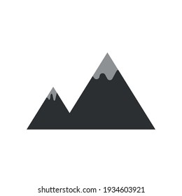 Mountain flat icon. Mountaineer symbol. Alphinist travel sign. Logo design element