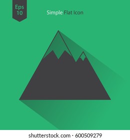 Mountain Flat Icon. Simple Sign Of Nature. Vector Illustrated Symbol