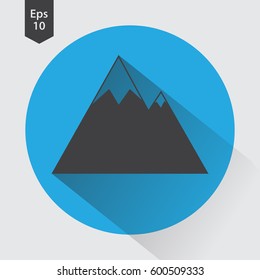 Mountain Flat Icon. Simple Sign Of Nature. Vector Illustrated Symbol