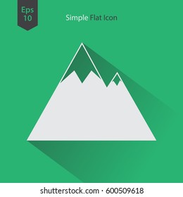 Mountain Flat Icon. Simple Sign Of Nature. Vector Illustrated Symbol