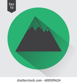Mountain Flat Icon. Simple Sign Of Nature. Vector Illustrated Symbol