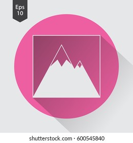 Mountain Flat Icon. Simple Sign Of Nature. Vector Illustrated Symbol