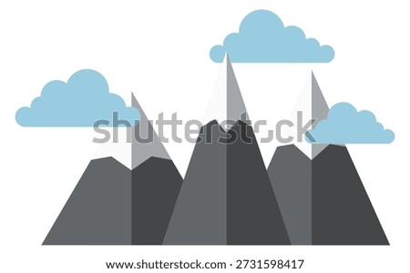 Mountain flat icon. Tourism symbol. Nature landscape