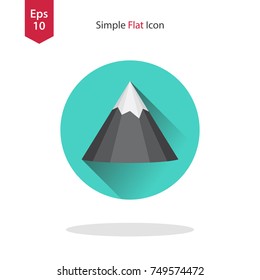 Mountain Flat Icon. Vector Illustration Sign