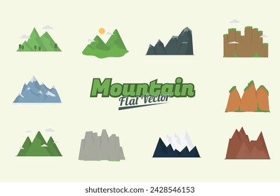 Mountain Flat Illustration Vector Set