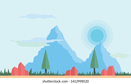 mountain flat landscape background and wallpaper
