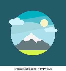 Mountain flat landscape travel background 