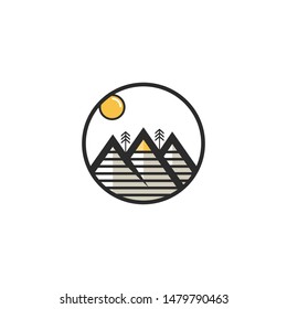 Mountain flat logo vector design