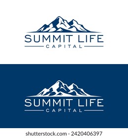 mountain flat logo vector design template 1