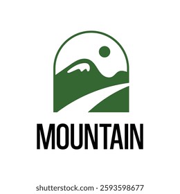 mountain flat minimalist logo design